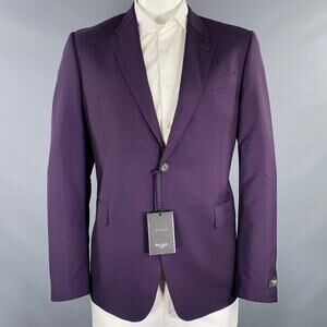 PAUL SMITH Size 44 Purple Wool Mohair Sport Coat